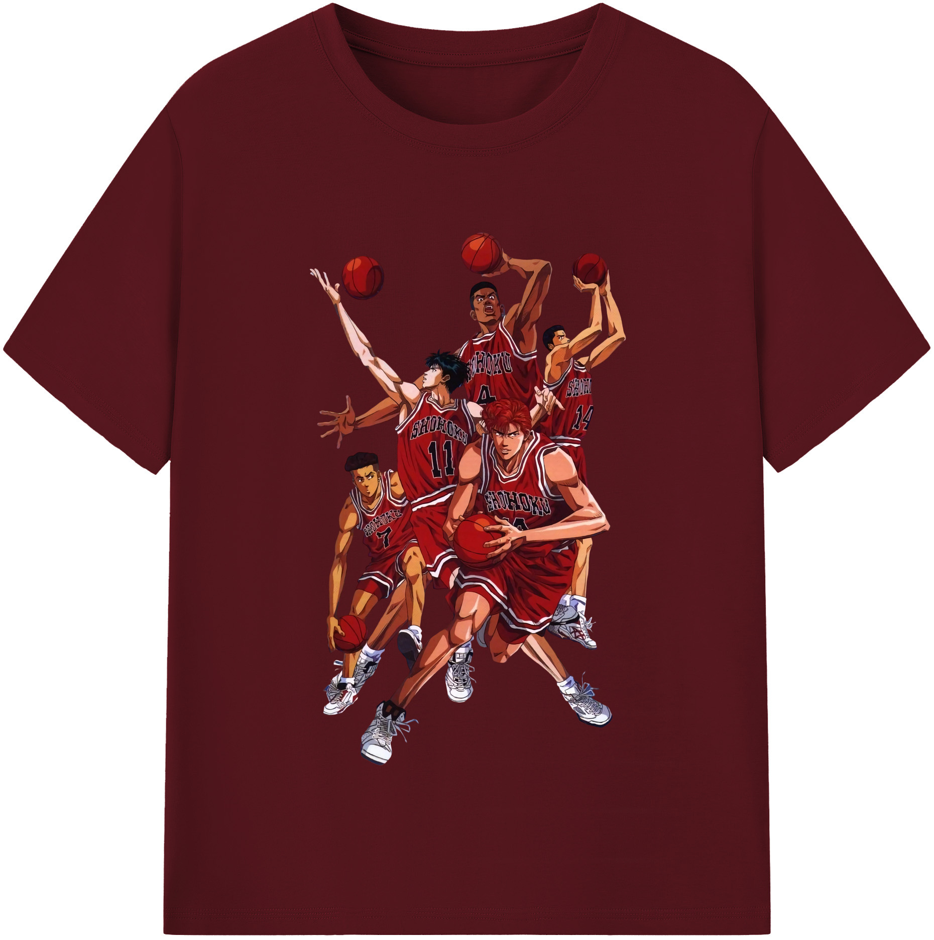 SLAM DUNK／スラムダンク 綿100％半袖Tシャツ（フロントプリント）